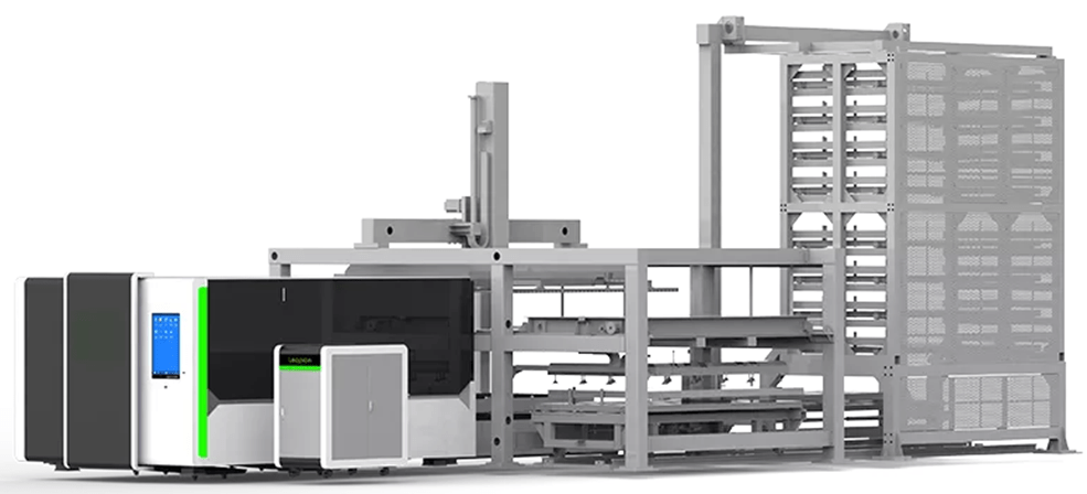 Máquina De Corte Laser Fibra Ótica Carenada Carga e Descarga